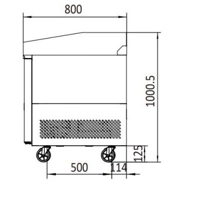 Atosa EPF3480  2 Door Pizza Prep Table Refrigerator 485L 2010(W)