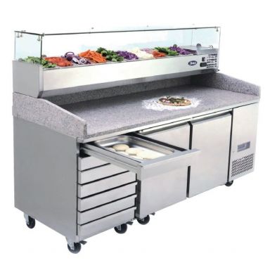 Atosa EPF3480  2 Door Pizza Prep Table Refrigerator 485L