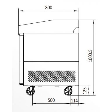 Atosa EPF3490 1 Door Pizza Prep  with drawers 1510mm 180L
