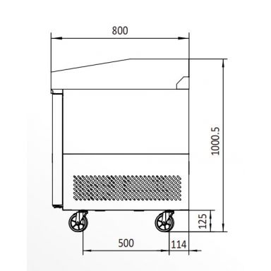 Atosa EPF3495 2 Door Pizza Prep Fridge 300L