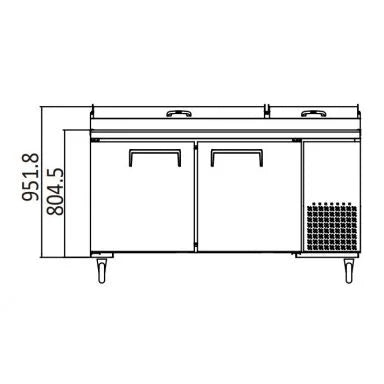 ATOSA MPF8202 Double Door Pizza Prep Fridge 566L 1702mm