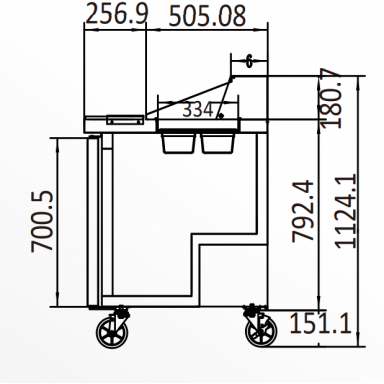 ATOSA MSF8301 Single Door Sandwich Prep Fridge 203L 698mm