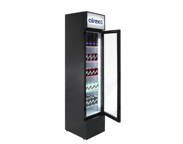 Airex AXR.MEUR.SL Single Door Upright Slimline Merchandiser Fridge - 160 Litres