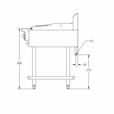 B+S Black Combination 300mm Grill Plate & 600mm Char Broiler BT-GRP3-CBR6