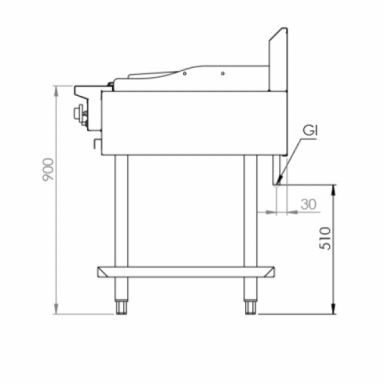 B+S Black Combination 600mm Grill Plate & 300mm Char Broiler BT-GRP6-CBR3