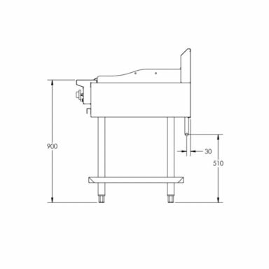 B+S Black Combination Two Open Burners & 600mm Grill Plate BT-SB2-GRP6