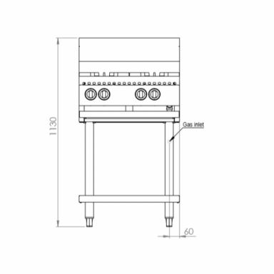 B+S Black Four Burner Boiling Top BT-SB4