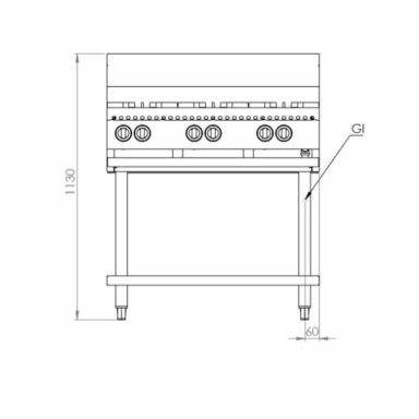 B+S Black Six Burner Boiling Top BT-SB6