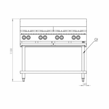 B+S Black Eight Burner Boiling Top BT-SB8