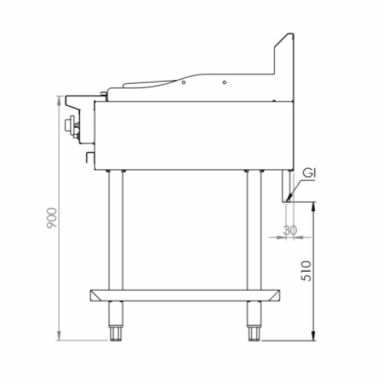 B+S Black Char Broiler 600mm CBR-6