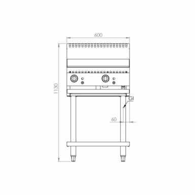 B+S Black Grill Plate 600mm GRP-6