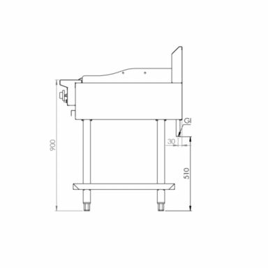 B+S Black Grill Plate 600mm GRP-6