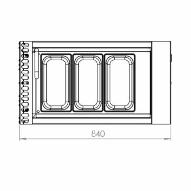 B+S Black Noodle Cooker with Soup Warmer insert (3 rectangulars) NC-SW3