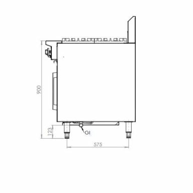 B+S Black Four Burner Oven OV-SB4