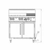 B+S Black Oven with 300mm Char Broiler & Four Open Burners OV-SB4-CBR3