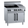 B+S Black Oven with 300mm Grill Plate & Four Open Burners OV-SB4-GRP3