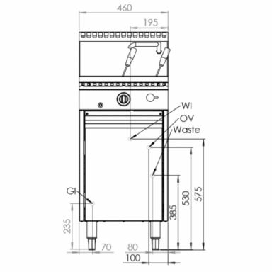 B+S Black Pasta Cooker 6 Baskets PC-6