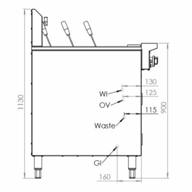 B+S Black Pasta Cooker 6 Baskets PC-6