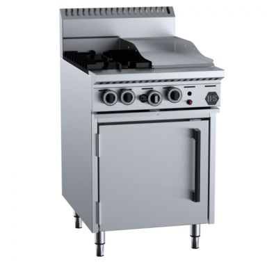 B+S Black Oven with 300mm Grill Plate & Two Open Burners OV-SB2-GRP3