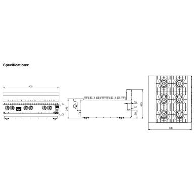 B+S K+ Burner Bench Mounted Boiling Top Series 6 Burner KBT-SB6BM
