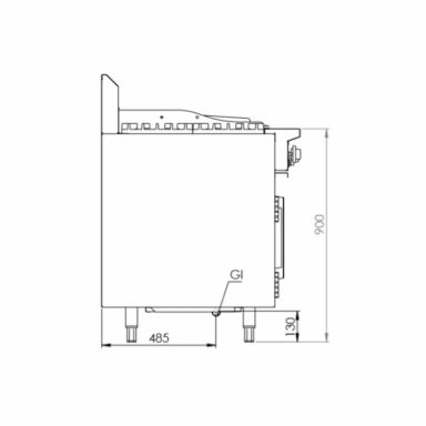 B+S Black Oven with 300mm Char Broiler & Two Open Burners OV-SB2-CBR3