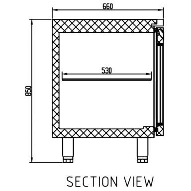 Anvil Glacian BCG61420 Slimline 660mm Deep 2 Door Glass Underbench Fridge
