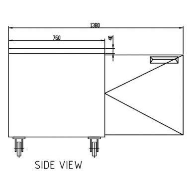 Anvil Glacian BCG71815 760mm Deep 2 Door Glass Underbench Fridge