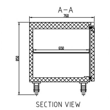 Anvil Glacian BCG71815 760mm Deep 2 Door Glass Underbench Fridge