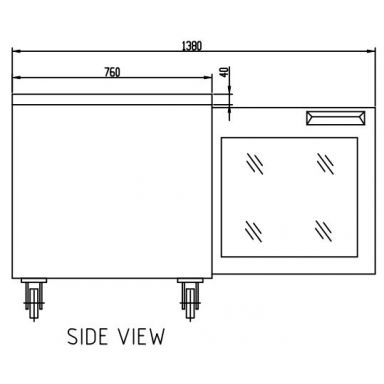Anvil Glacian BCG72476 760mm Deep 3 Door Glass Underbench Fridge