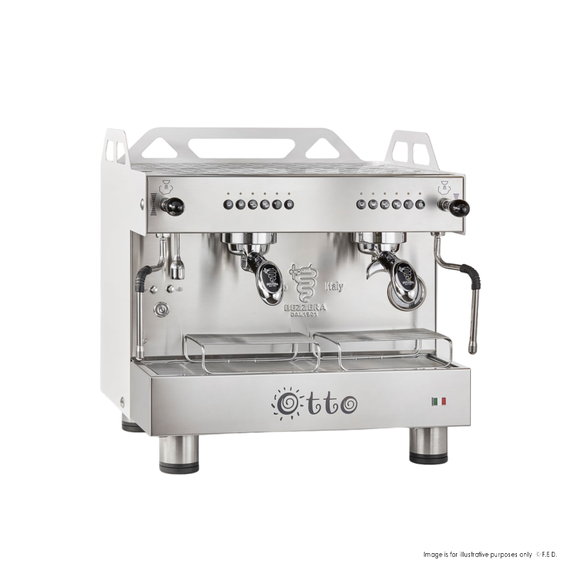 FED BZOTTOCDE2IW1 Bezzera OTTO White Compact 2 Group Espresso Machine