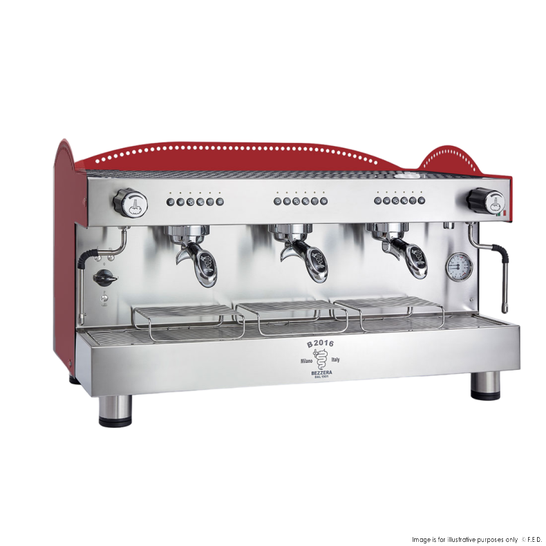 Bezzera BZB2016R3DE 3L Red 3-Group Professional Espresso Machine