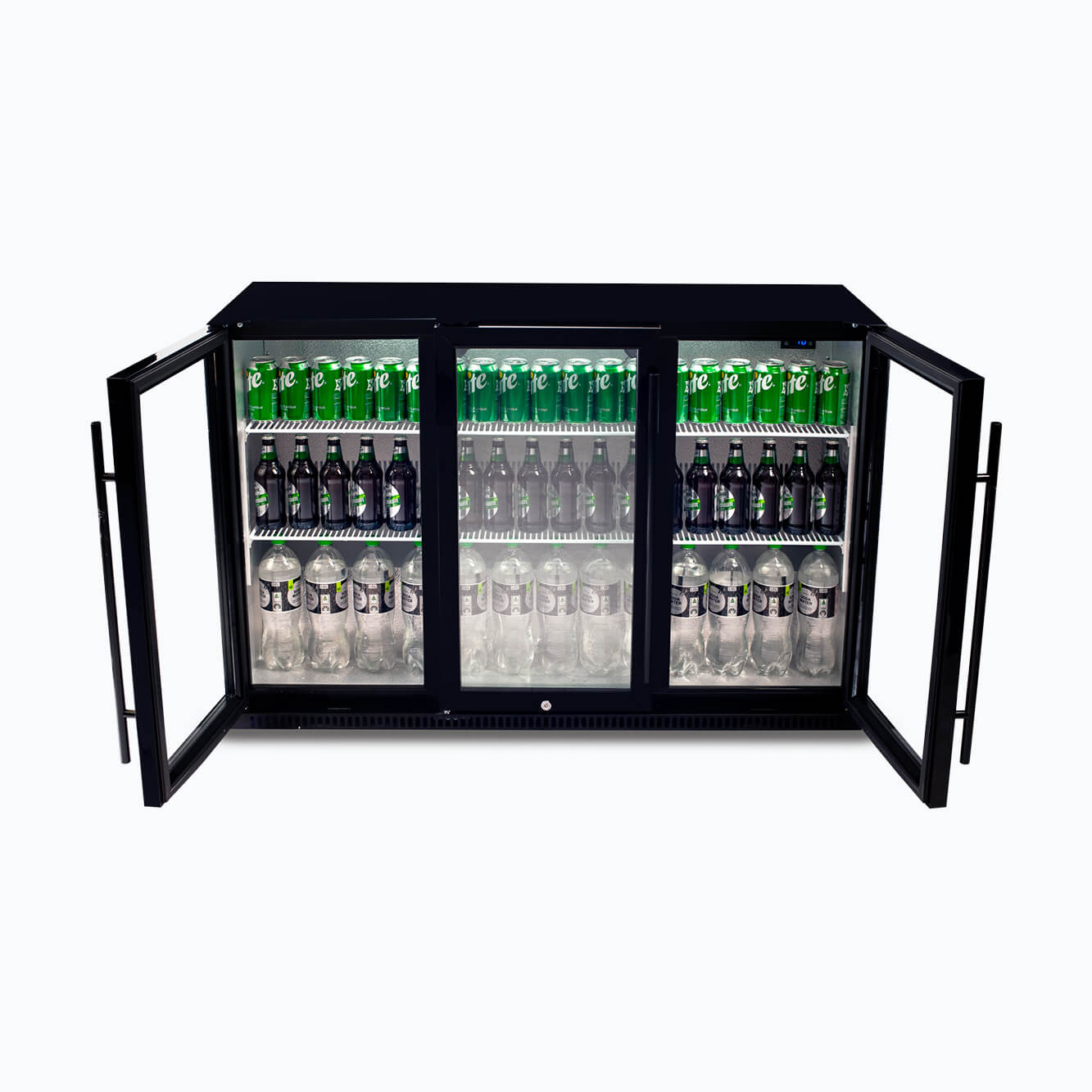 Bromic BB0330GD-NR Back Bar Three Glass Door Display 307L (Hinged Door)