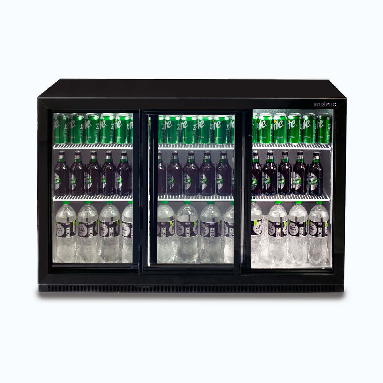 Bromic - Back Bar Fridge - 307L - 3 Doors - Sliding