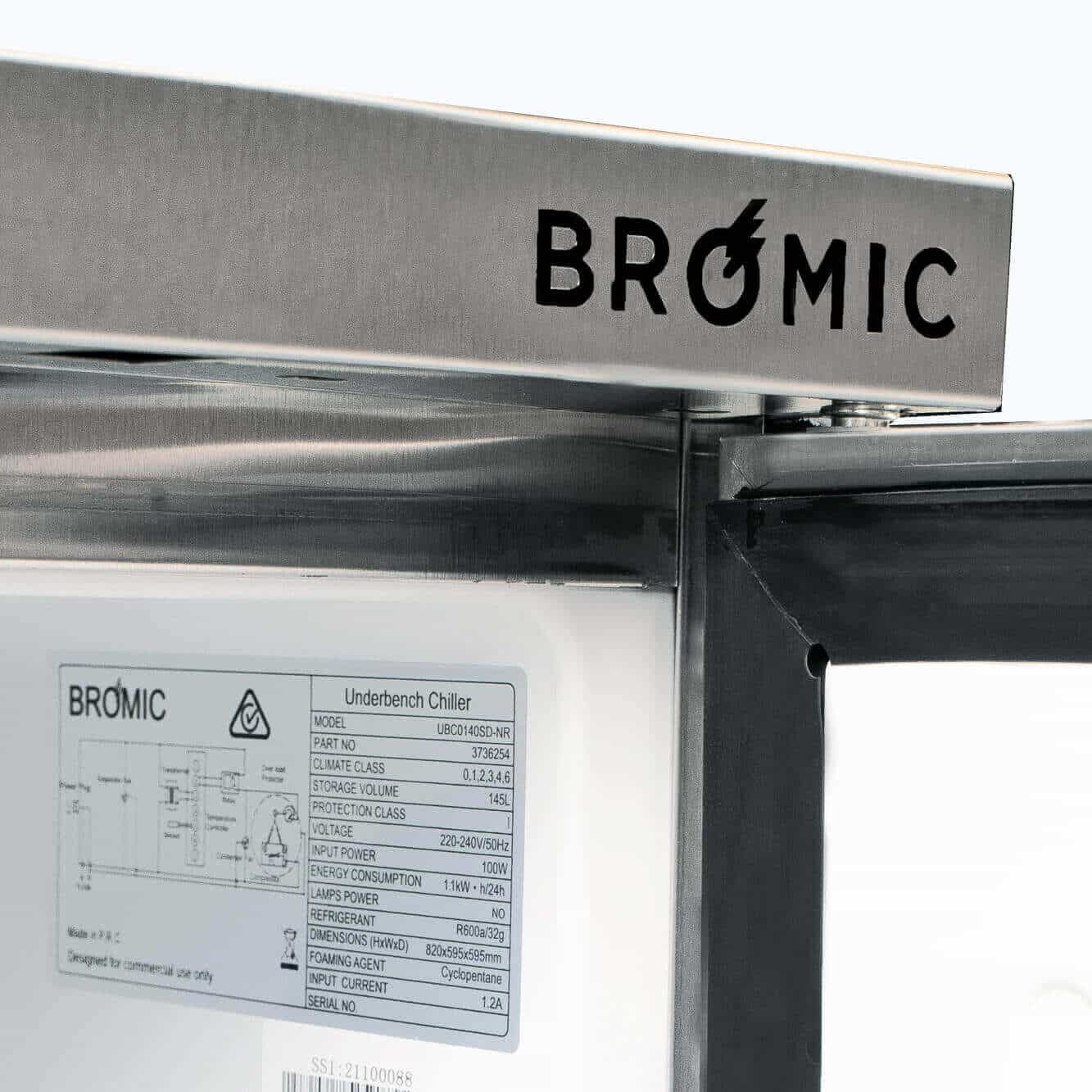 Bromic - Under Bench Fridge - 138L - 1 Door - Stainless Steel