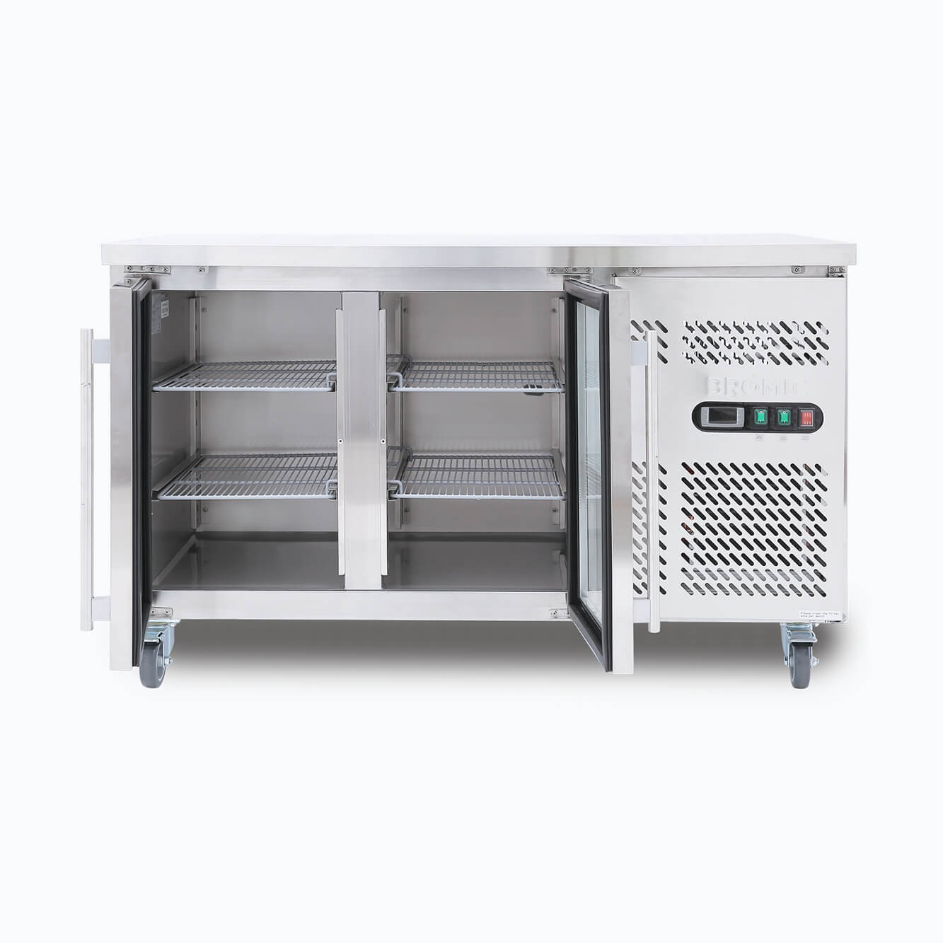 Bromic - Under Bench Display Fridge - 282L - 2 Doors - Glass