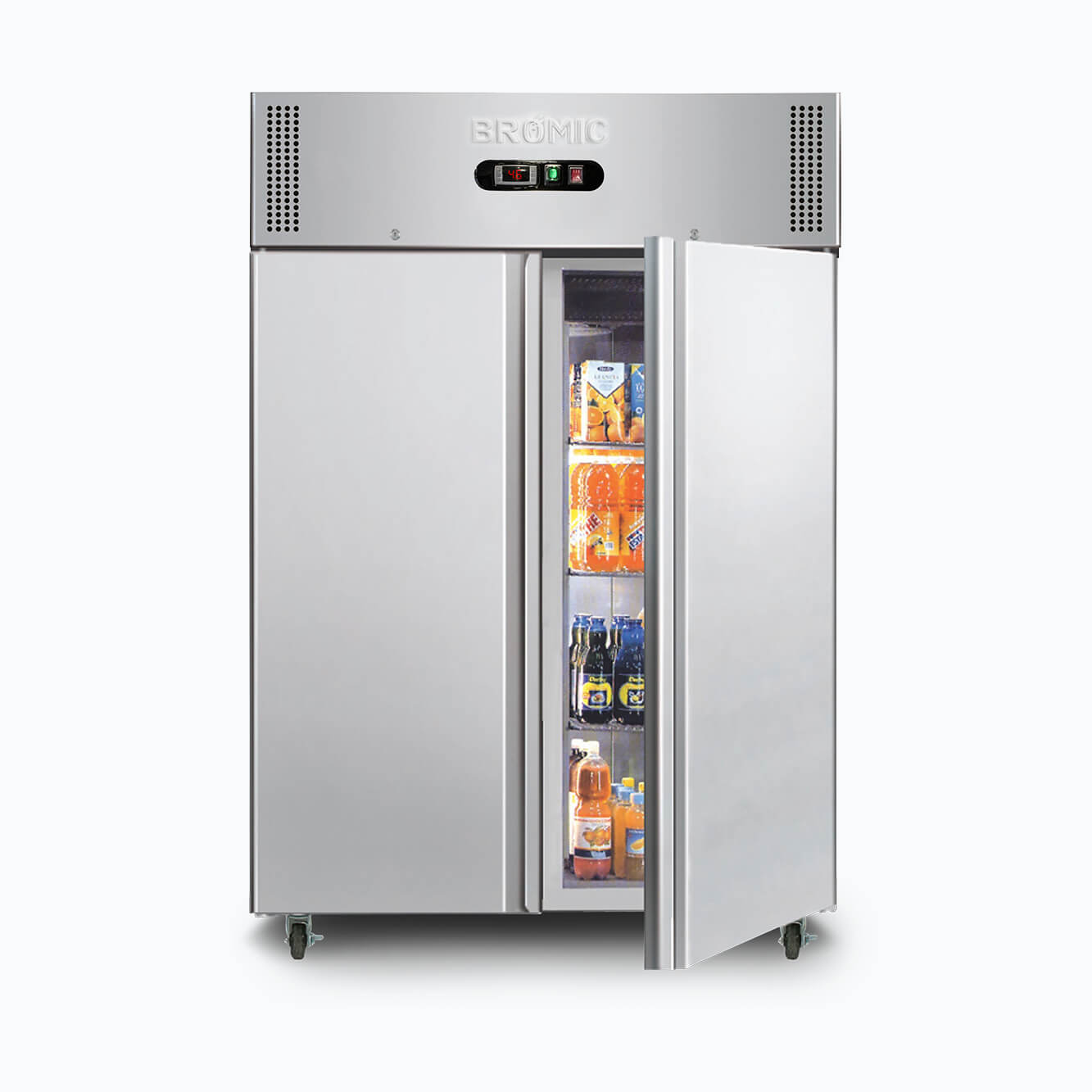 Bromic - Upright Fridge – 1300L – 2 Doors – Stainless Steel
