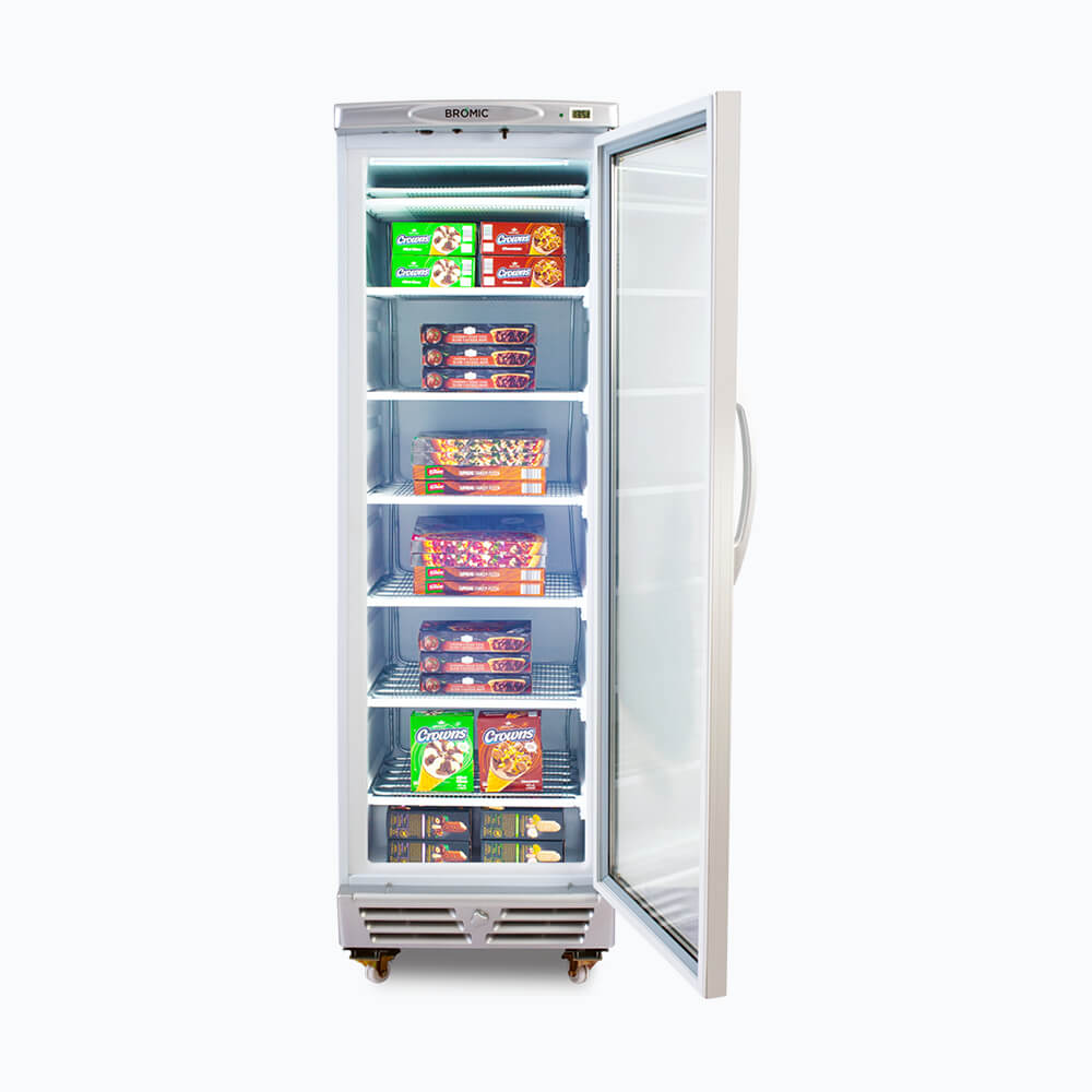 Bromic UF0374S-NR LED Flat Glass Door Freezer 300L