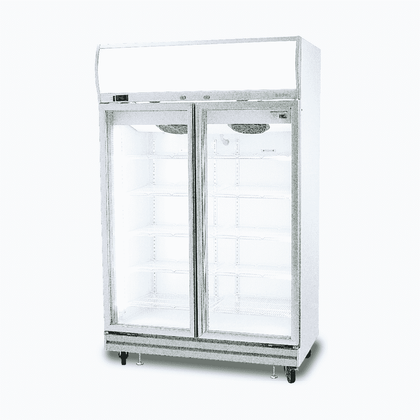 Bromic GD1000LF Double Flat Glass Door Chiller with Lightbox 976L