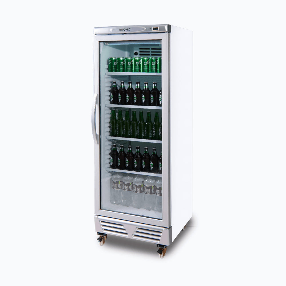 Bromic - Upright Display Fridge - 290L - 1 Door - Flat Glass