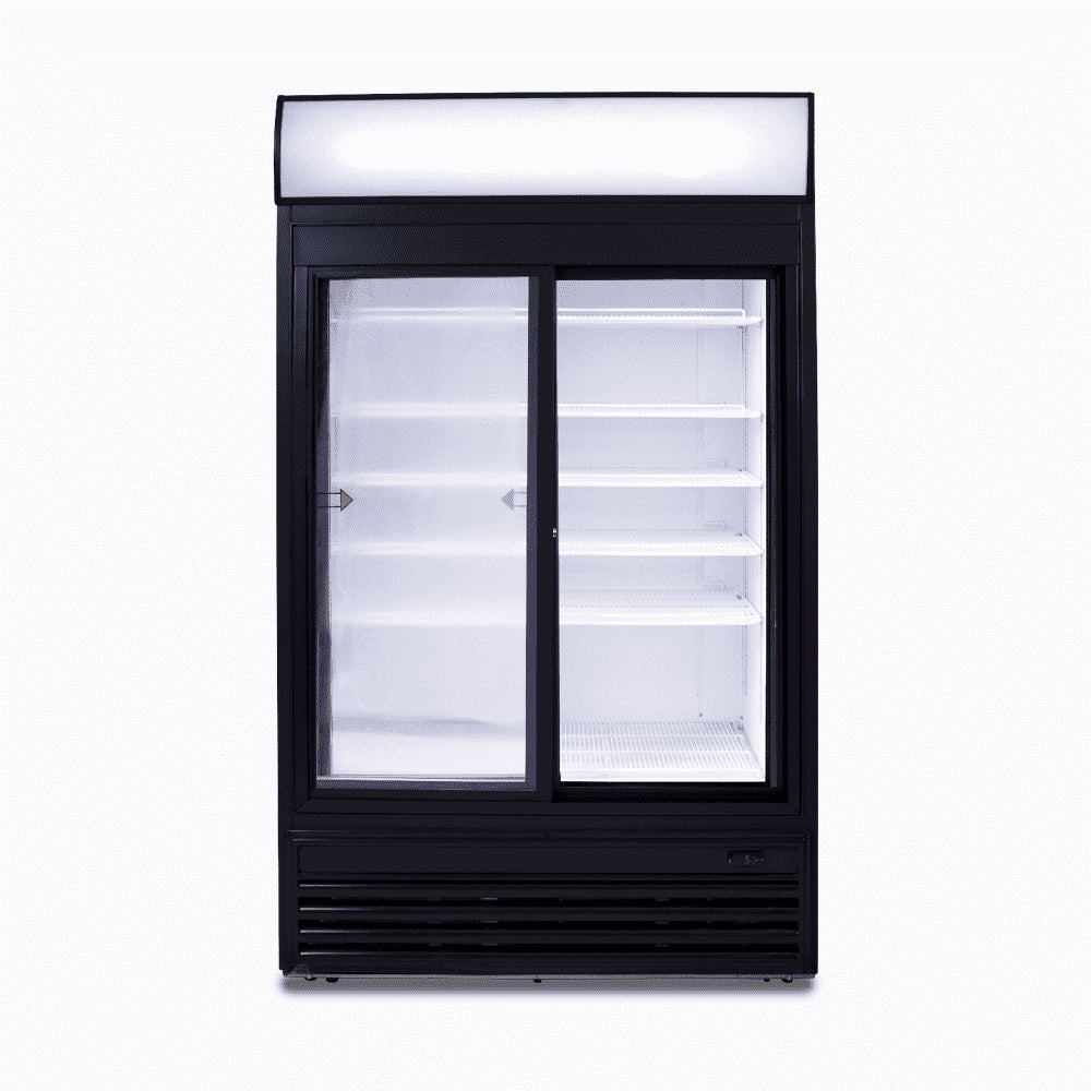 Bromic - Upright Display Fridge  - 945L - 2 Doors - Sliding - Flat Glass - Lightbox