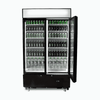 Upright Display Fridge  960L 2 Doors Flat Glass Cassette Black