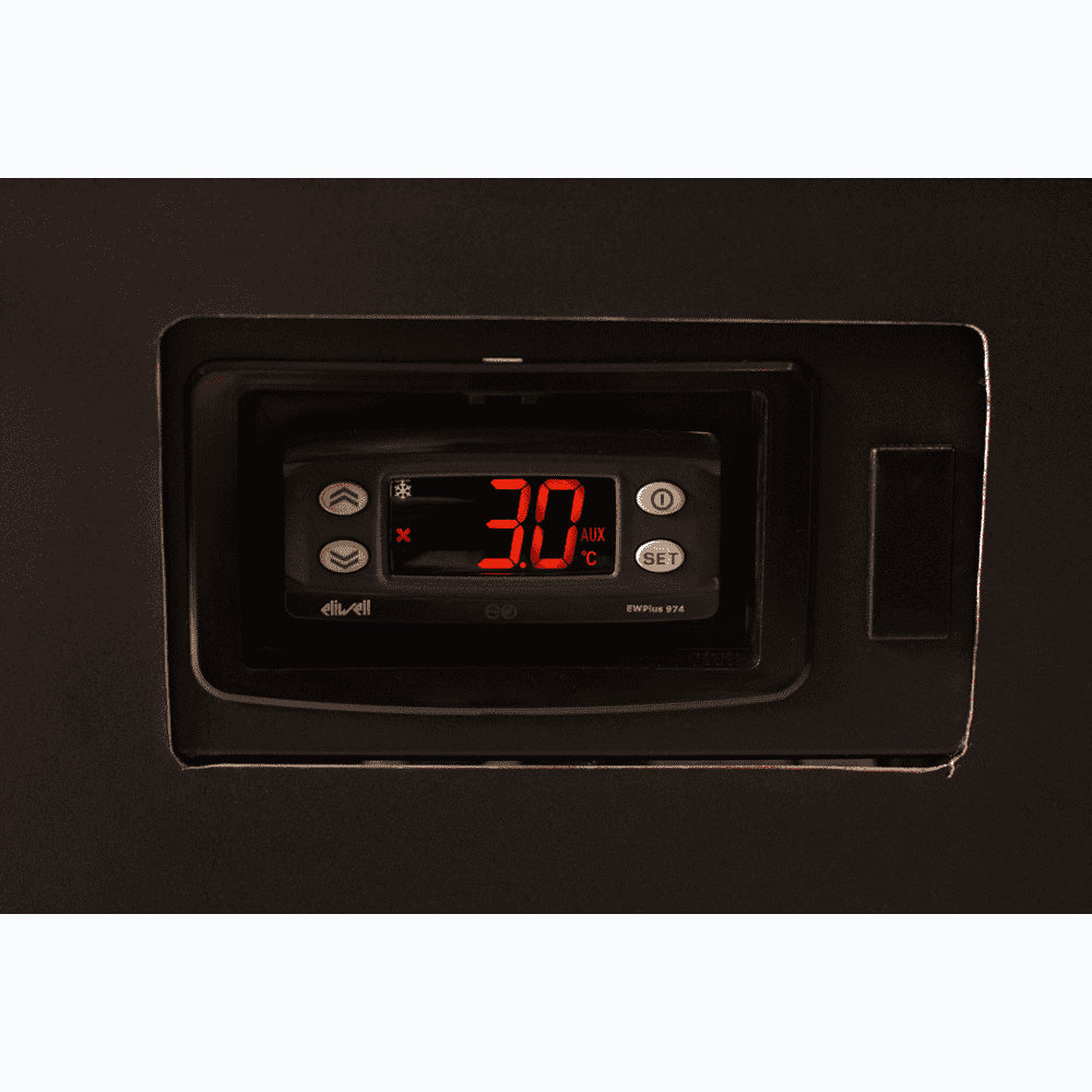 Bromic - Upright Display Fridge - 1126L - 2 Door - Flat Glass - Black