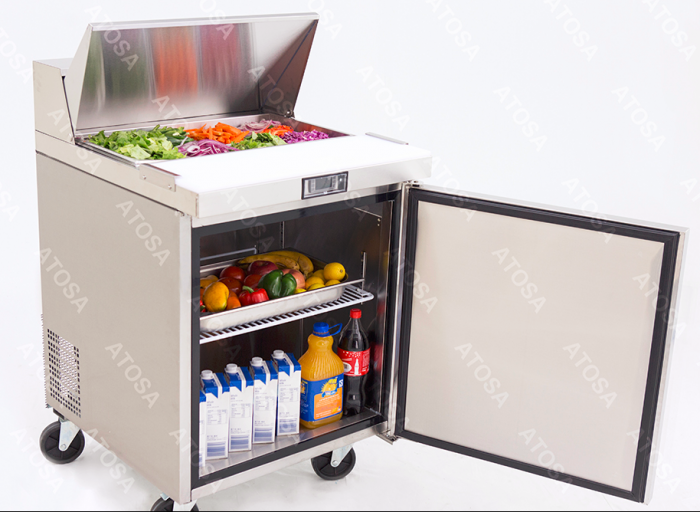 Atosa MSF8301OS - Sandwich Prep Table Fridge with Over Shelf