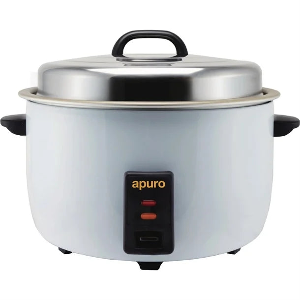 Apuro Large Commercial Rice Cooker 10Ltr - 2.95kW. 15Amp. Rice Capacity: 23Ltr Cooked / 10Ltr Dry