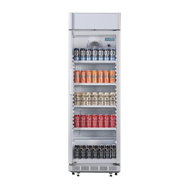 Polar C-Series Upright Display Cooler with Light Box 346Ltr - 180W. R600a. With light box