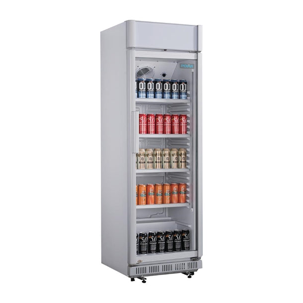 Polar C-Series Upright Display Cooler with Light Box 346Ltr - 180W. R600a. With light box