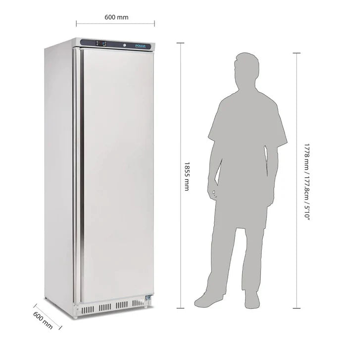 Polar CD082-A Single Door Fridge Stainless Steel 400L