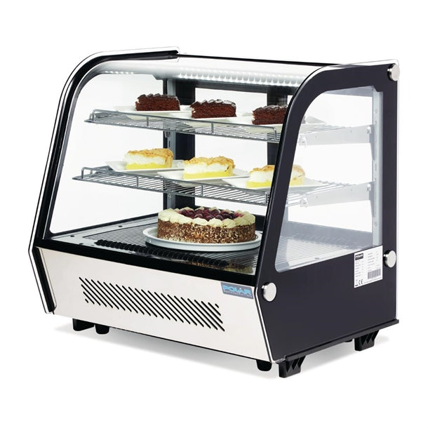 Polar G-Series Energy Efficient Countertop Food Display Fridge 120Ltr Black - 160W | 686(H)x696(W)x568(D)mm
