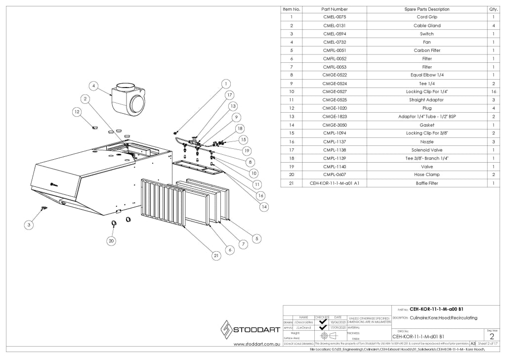Giorik Stacked 6 on 6 Kore Electric Combi Ovens with Reverse Osmosis Filter & Hood