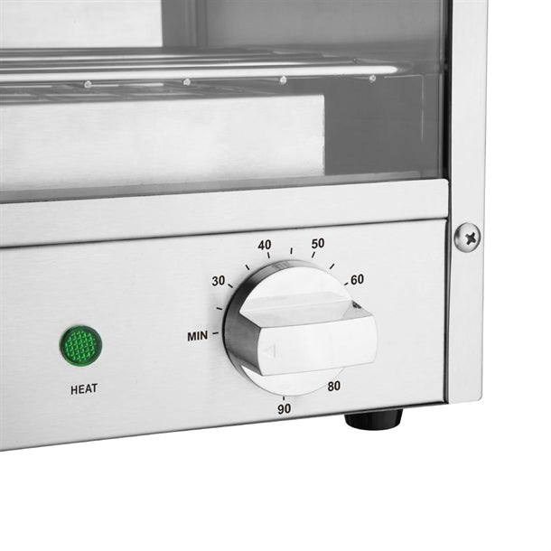 Apuro Pie Warmer 30 Capacity - 350W | Holds 30 pies | Internal Light | Glass Sliding Doors